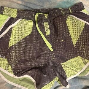 Under Armour Women's Lime and Black Athletic Shorts